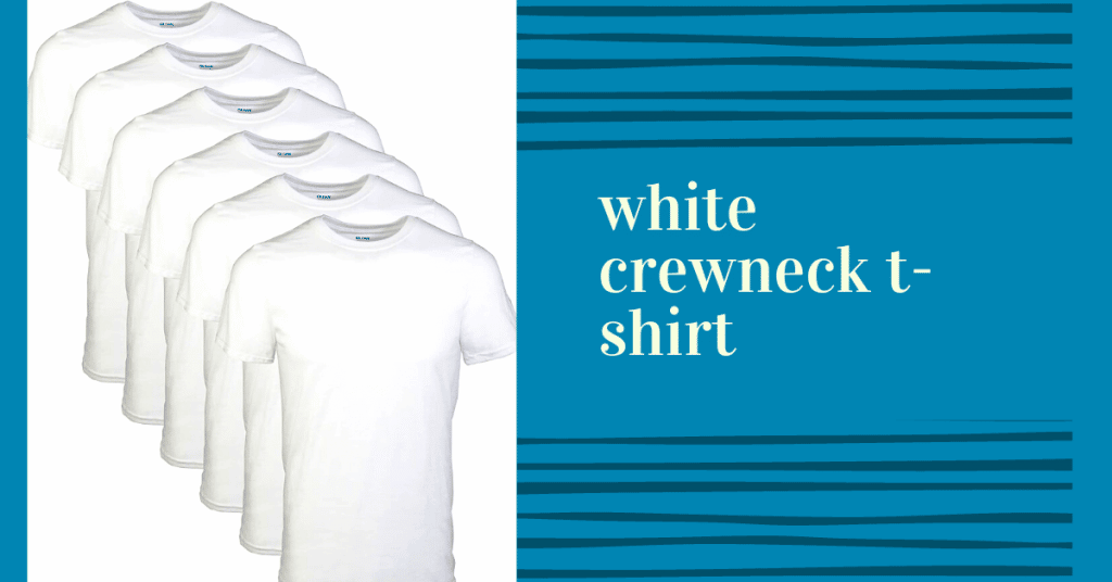 white crewneck t-shirt product description