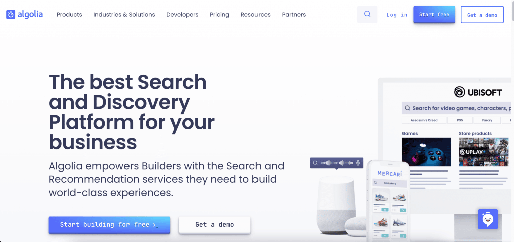 Algolia best eCommerce search engine website image