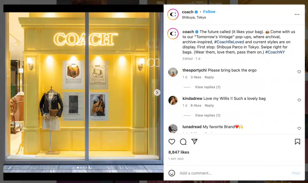 coach instagram caption example