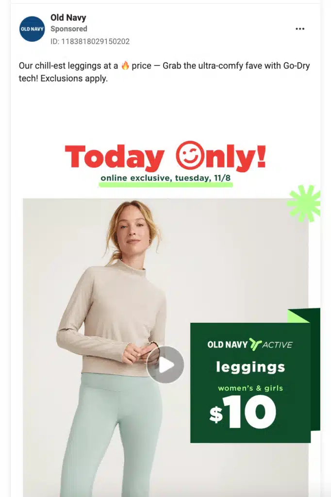 old navy clothing ad example