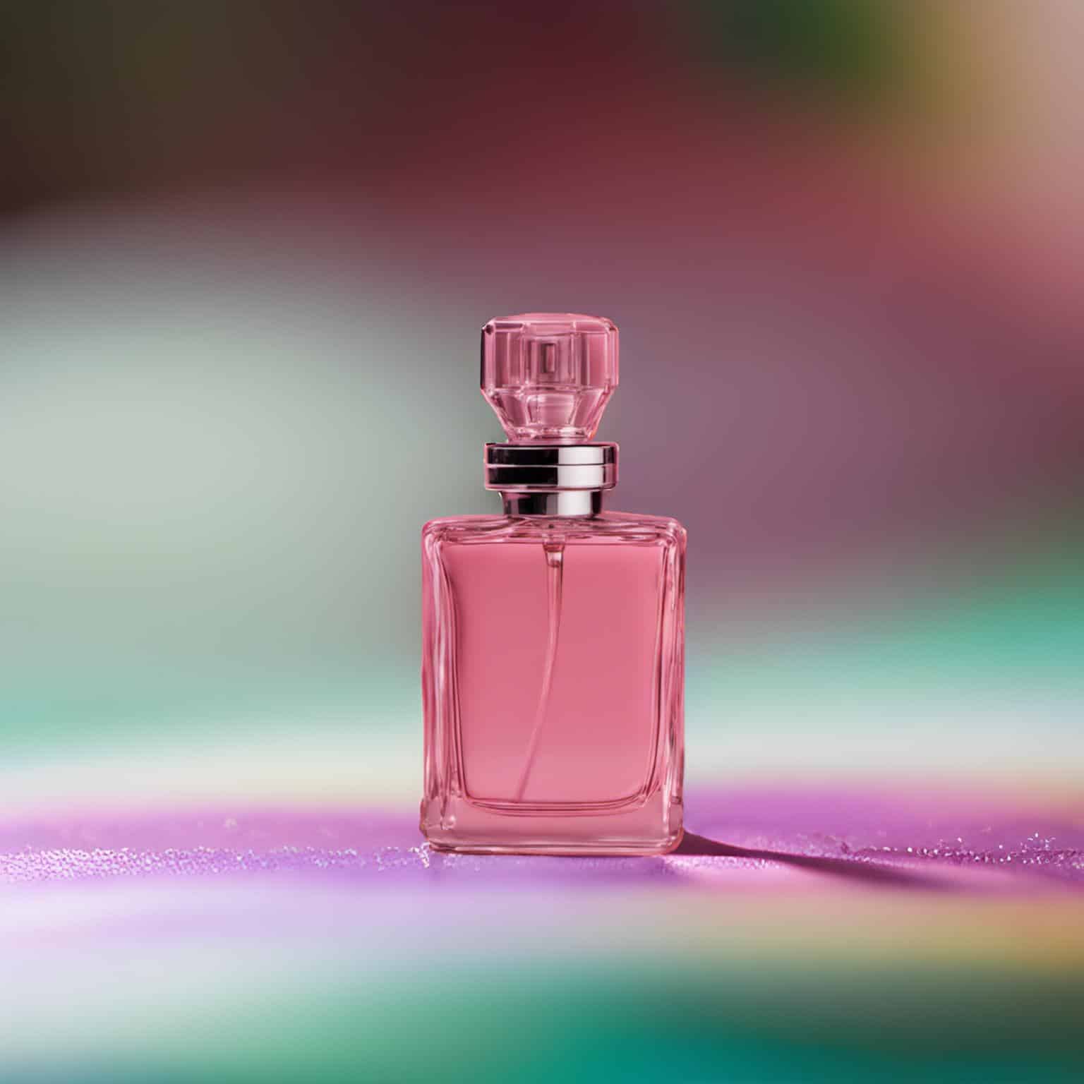 pink perfume product photography example