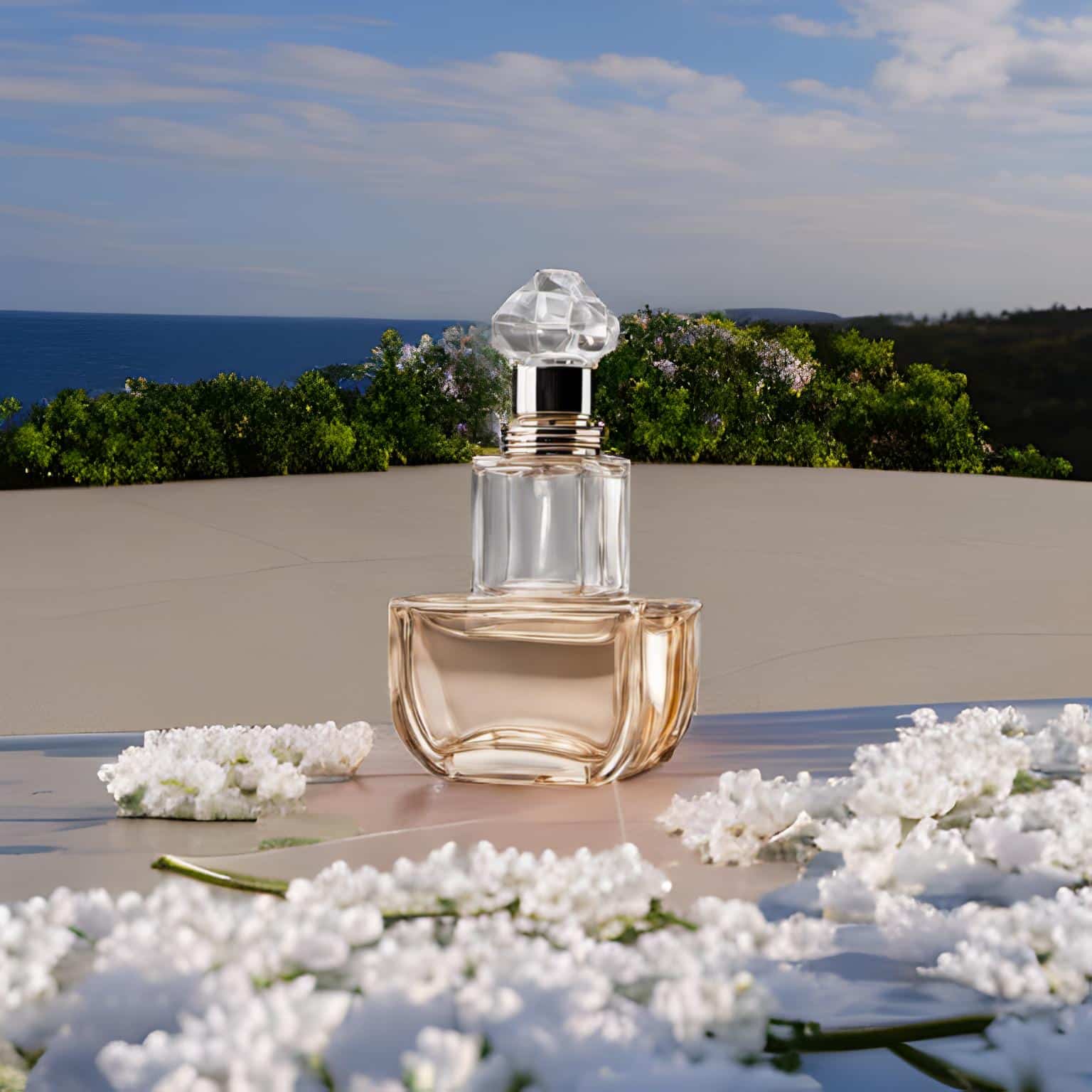 white perfume product photography example