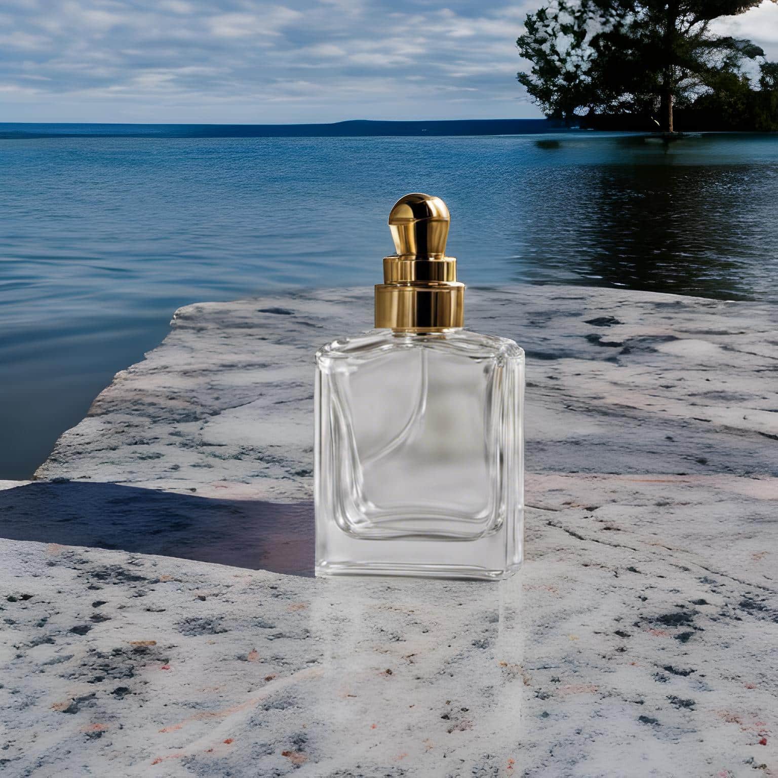 white perfume product photography example