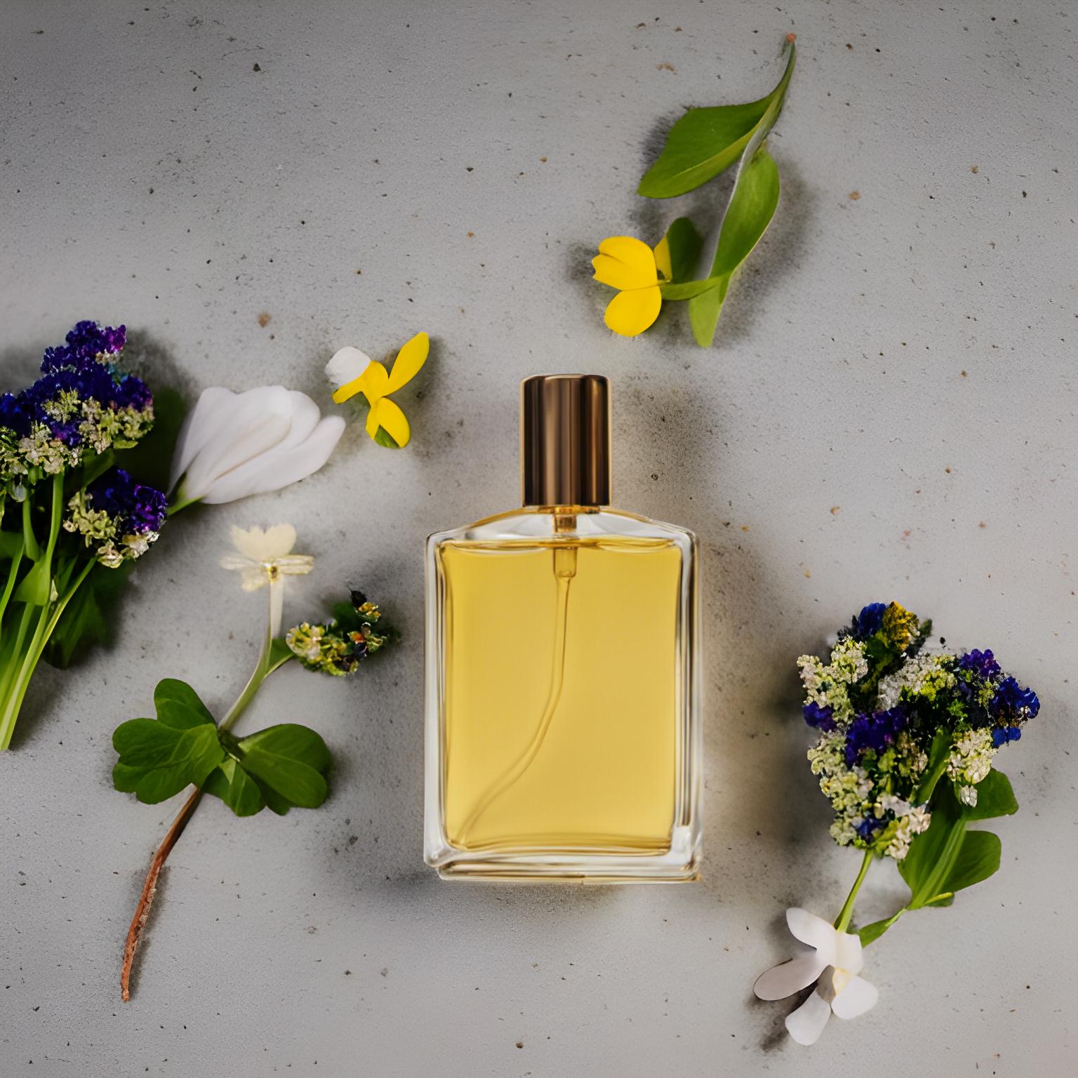 yellow perfume product photography example